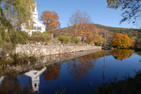 Weston, VT - Church and Foliage - Reflection - Fall